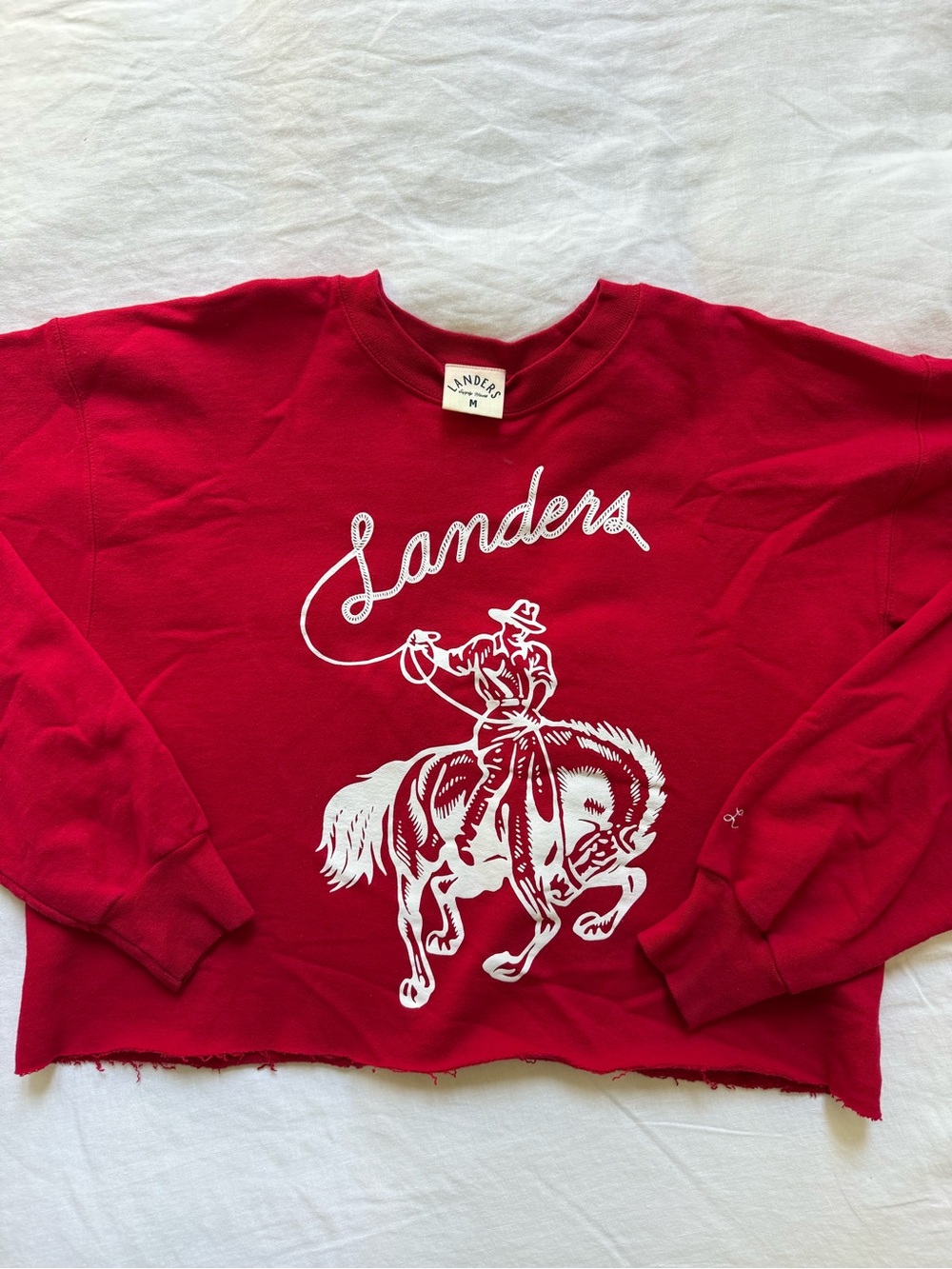 Cropped western crewneck